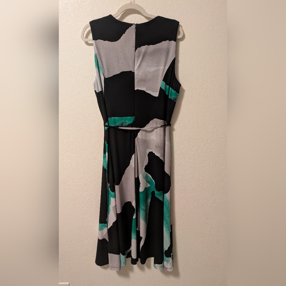 DKNY Black and Teal Midi Dress - Picture 3 of 6